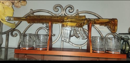 Customer photo review of AR-15 Glass Decanter with 2nd Amendment Whiskey Glasses