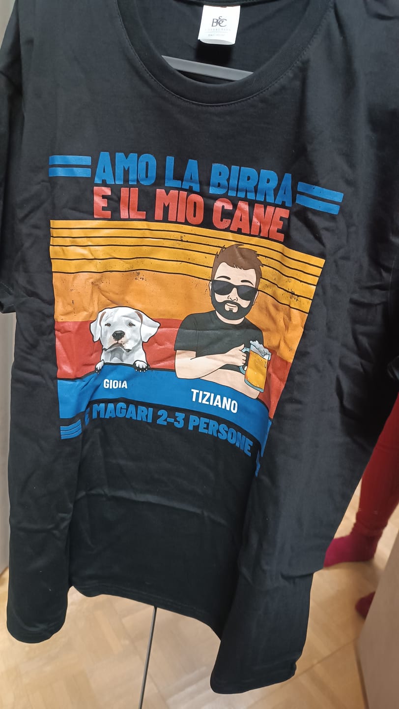 Customer photo review of Amo la birra e i miei animali da compagnia - Maglietta personalizzata
