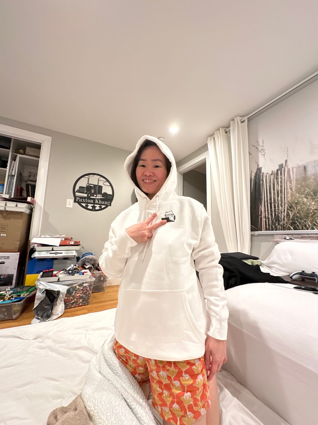 Customer photo review of Nerd Cat Work Mode Hoodie