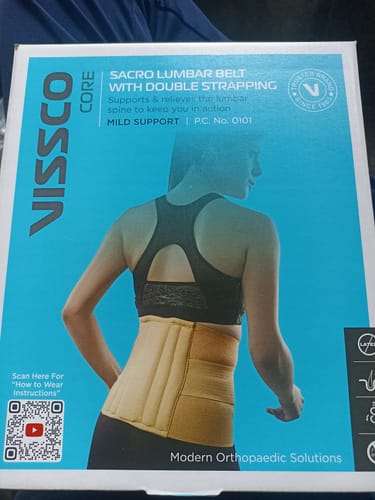 Customer photo review of Sacro Lumbar Belt 12" Back Double Strap | Supports the Lower back | Corrects Posture & Relieves Back Pain (Beige)