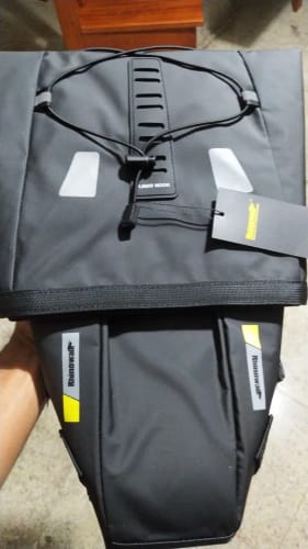 Customer photo review of Bike Saddle Bag Waterproof (5L-13L) - Large Capacity - Foldable - Reflective Cycling MTB Trunk