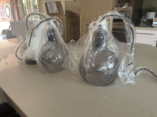 Customer photo review of Modern 1-Light Teardrop Blown Glass Globe Pendant