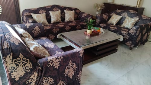 Customer photo review of Black & Beige Ethnic Elastic Sofa Slipcovers