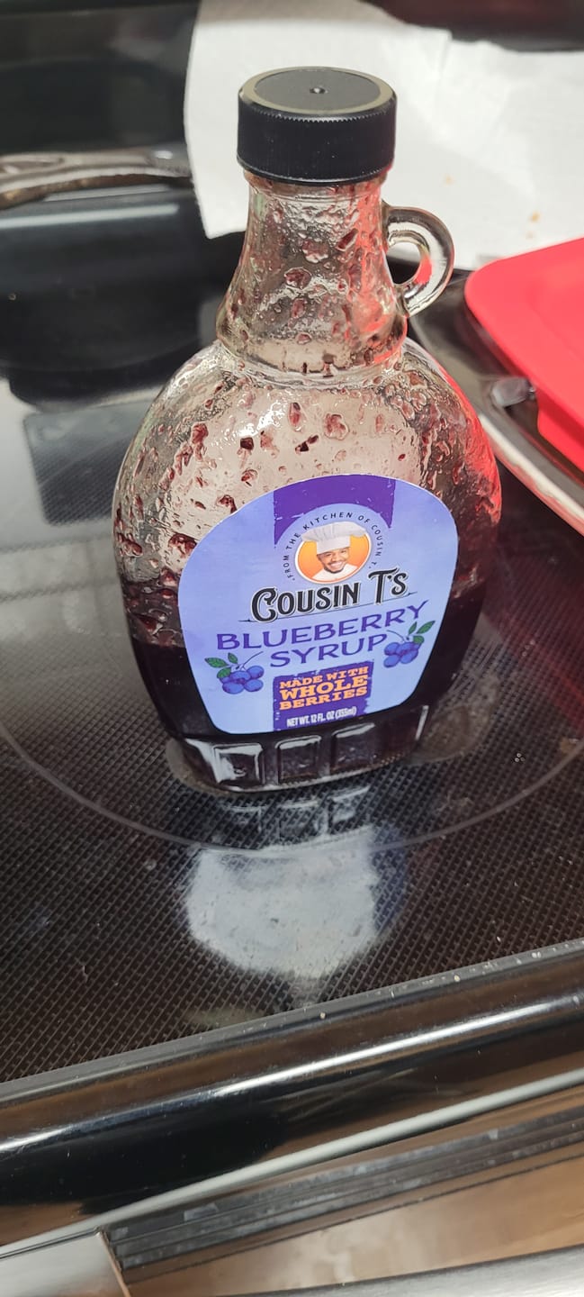 Customer photo review of Cousin T's Blueberry Syrup