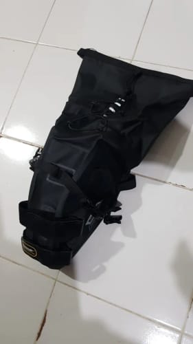 Customer photo review of Bike Saddle Bag Waterproof (5L-13L) - Large Capacity - Foldable - Reflective Cycling MTB Trunk