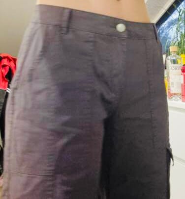 Customer photo review of High-Rise Cargo Jeans - Grey