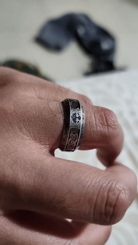 Customer photo review of Celtic Knot & Rune Yggdrasil Rings