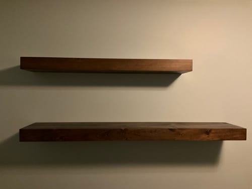 Customer photo review of Modern 3" Thick Floating Shelves
