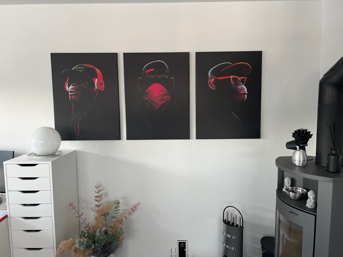 Customer photo review of 3 Wise Monkey - Bundle | Bilder Set auf Leinwand oder Acrylglas | Brillante Farben | Nichts hören, nicht reden, nichts sagen | Geschenkidee - Größe: 60cmX80cm