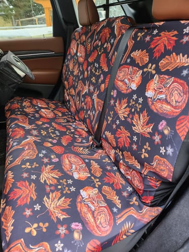 Customer photo review of Deers and Foxes Car Seat Covers Full Set