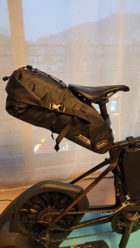 Customer photo review of Bike Saddle Bag Waterproof (5L-13L) - Large Capacity - Foldable - Reflective Cycling MTB Trunk