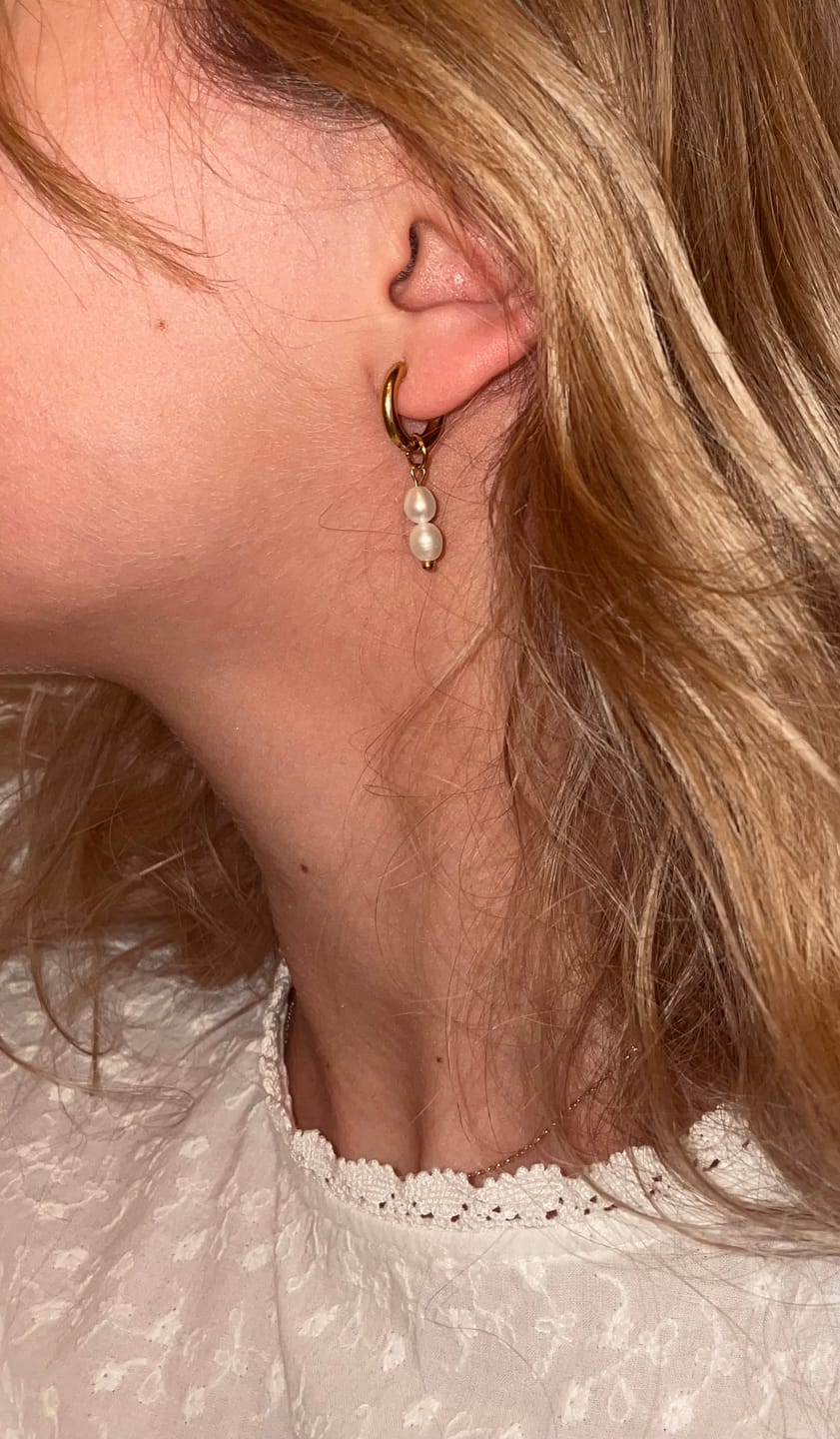 Customer photo review of CARLIE EARRINGS