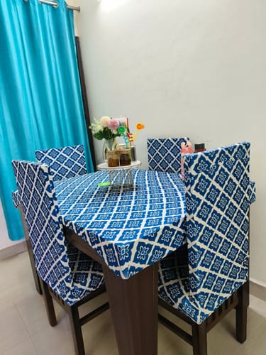 Customer photo review of DivineTrendz Exclusive - Traditional Blossom Elastic Chair & Table Cover