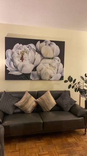 Customer photo review of 'White Peonies' Framed Canvas