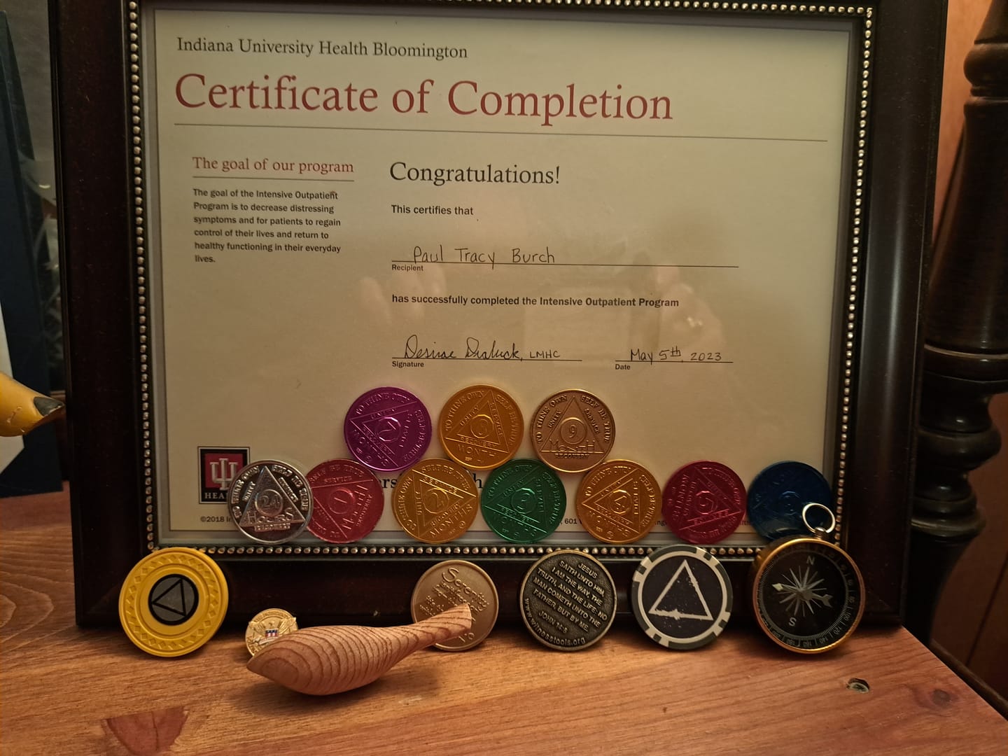 Customer photo review of 1 to 60 Year Tree of Life Specialty AA Recovery Medallion - Tri-Plated Chip/Coin