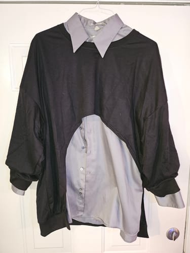 Customer photo review of Mens Irregular Solid Long Sleeve Sweatshirt SKUJ82813