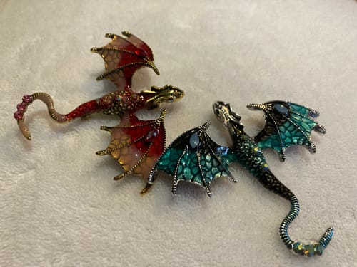 Customer photo review of Flying Dragon Brooch