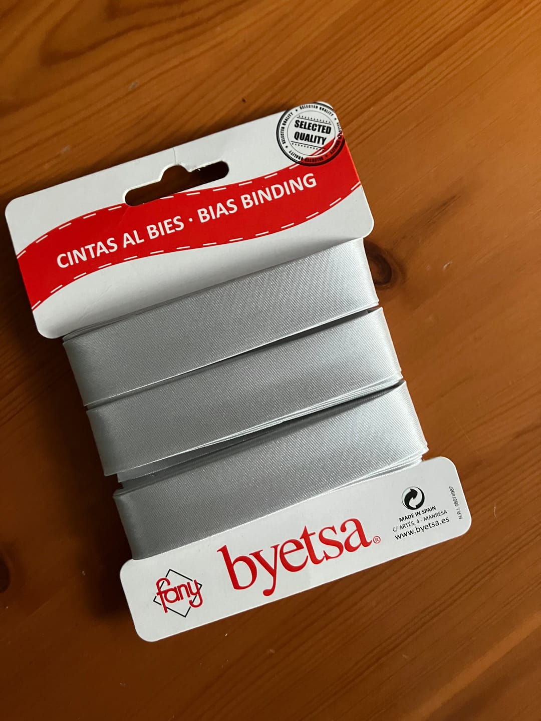 Customer photo review of Plain Satin Bias Binding Tape - 5 metres