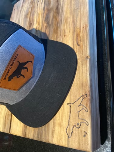 Customer photo review of Flat Bill Seven-Panel Leather Patch Hat - Richardson 168
