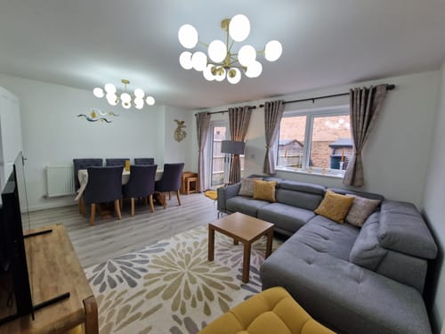 Customer photo review of 12-Light Two-tier Sputnik Opal Globe Chandelier