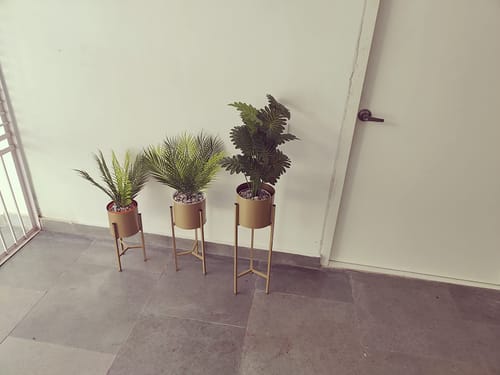 Customer photo review of UnitedCrafts Modern Big Tall Metal Pots Stands for Home Decoration (Set of 3)