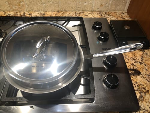 Customer photo review of All-Clad D3 Stainless Steel Fry Pan With Lid