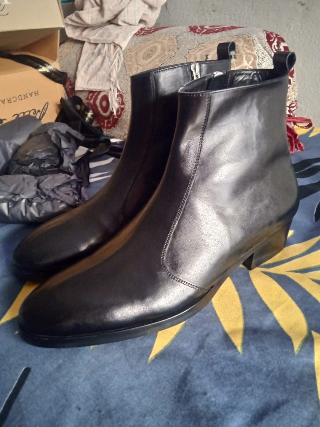 Customer photo review of Cuban Zipper Boots - Black