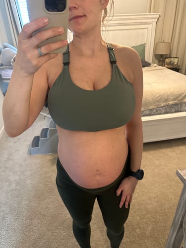 Customer photo review of Ultra Comfort Active Nursing Bra (Olive)