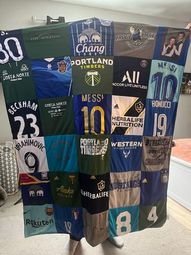T-shirt quilt featuring portland timbers by Katie from WA