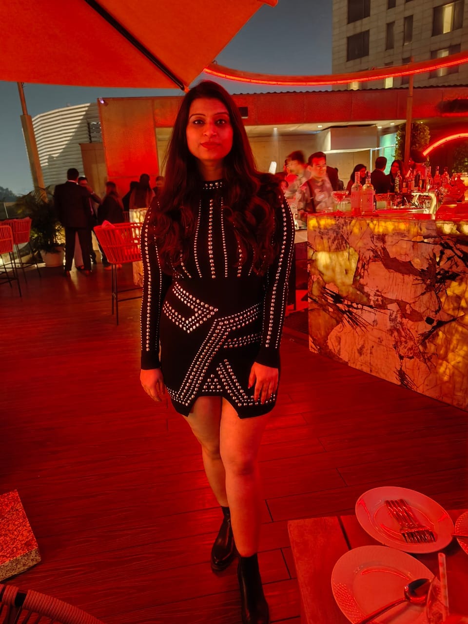 Customer photo review of Sereya Riveted Luxe Dress