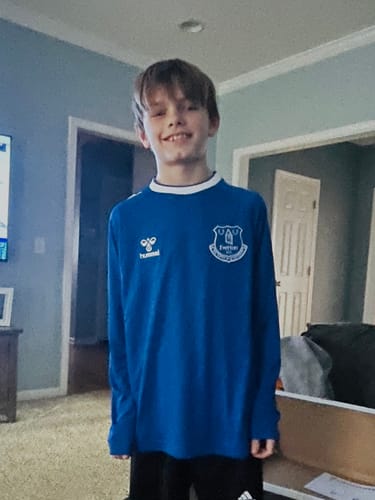 Customer photo review of Kids Mystery Football Shirt