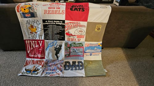 T-shirt quilt from university of nevada las vegas by Paula from NV