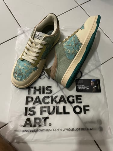Customer photo review of Van Gogh Almond Blossoms inspired sneakers