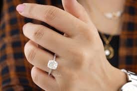 Customer photo review of Hidden Halo Radiant Moissanite Pave Engagement Ring