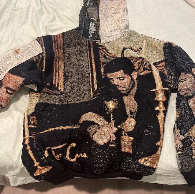 Customer photo review of Drake Hoodie Full Tapestry
