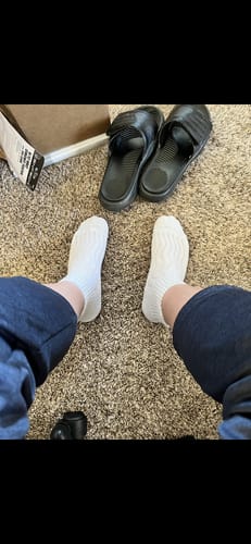 Customer photo review of Wide non-binding Bamboo diabetic socks, seamless toe, air vent with cushion sole, 6 pairs