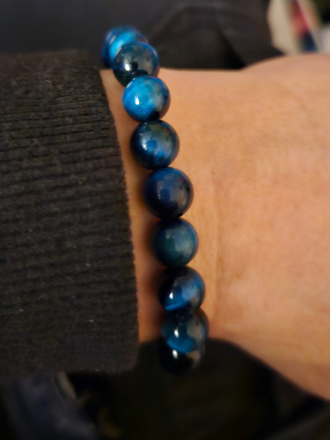 Customer photo review of Blue Tiger Eye Bracelet