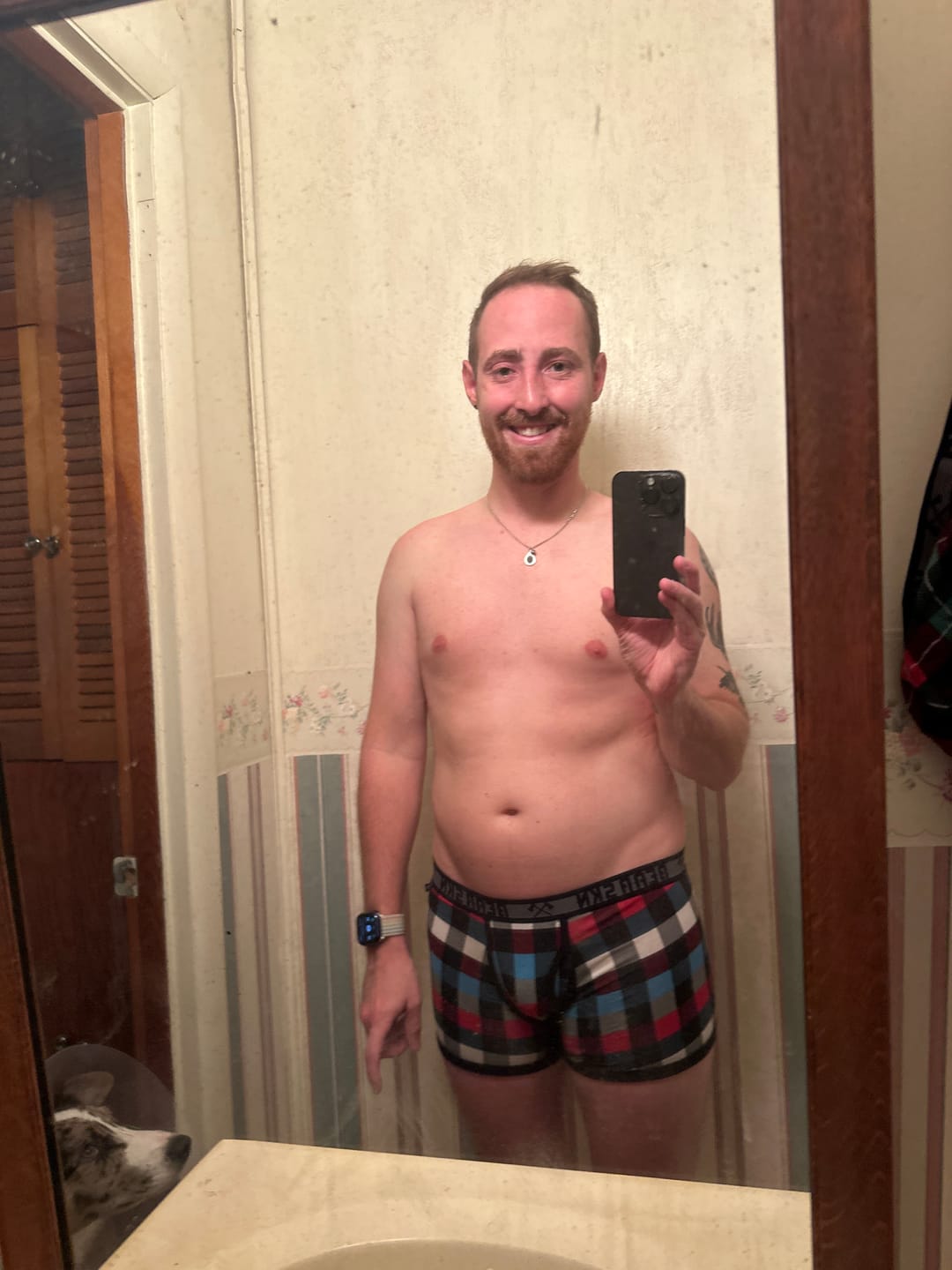 Customer photo review of Bamboo Boxer Brief - Rustic Red & Blue Backwoods