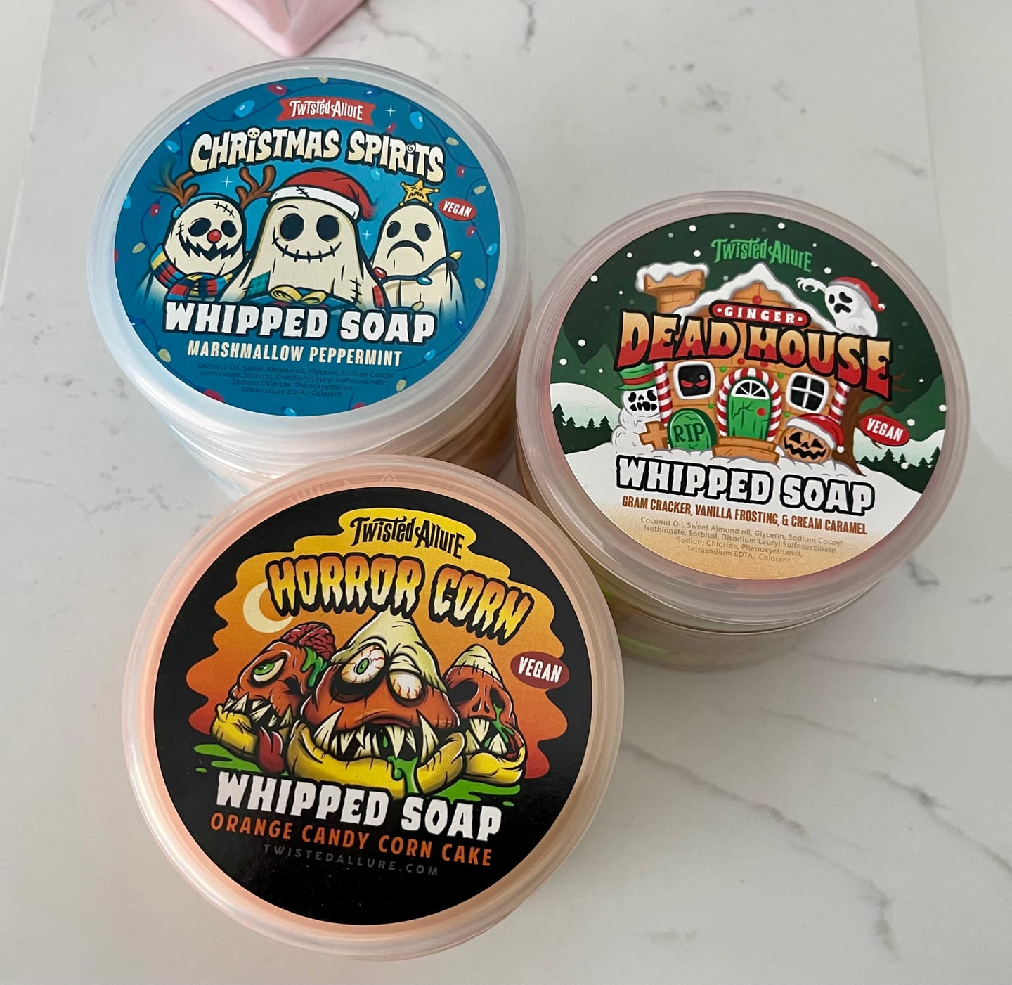 Customer photo review of Horror Corn Whipped Soap (orange candy corn cake)