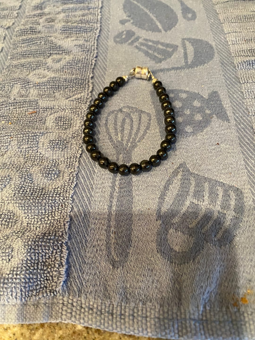Customer photo review of Shungite Bracelet, 6mm Round Beads, Sterling Silver Clasp