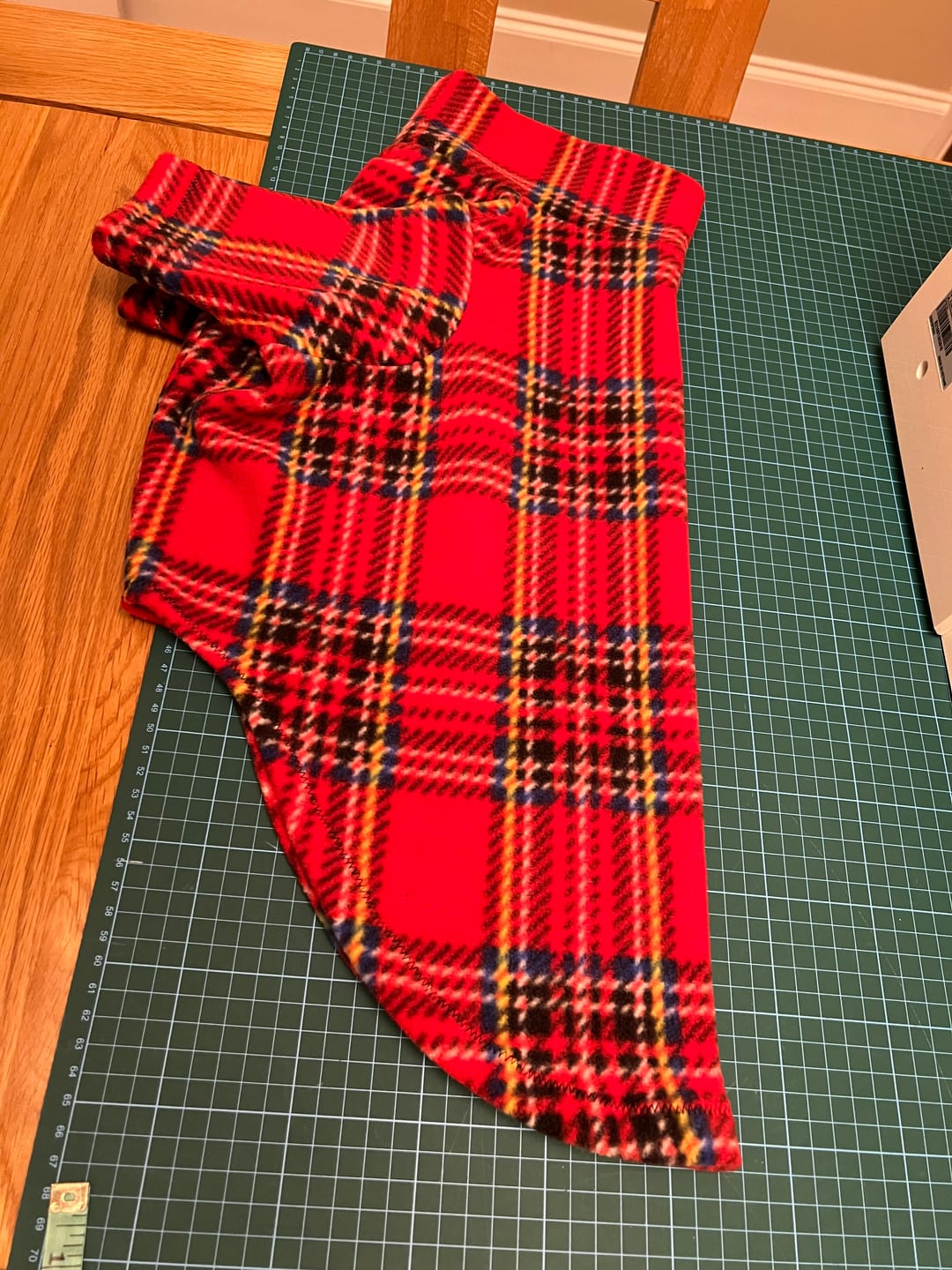 Customer photo review of Red Checkered Anti Pill Polar Fleece Fabric