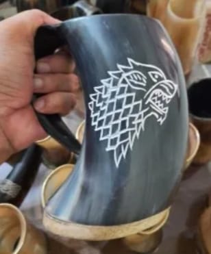 Customer photo review of Three Vessels Viking Drinking Horn Set