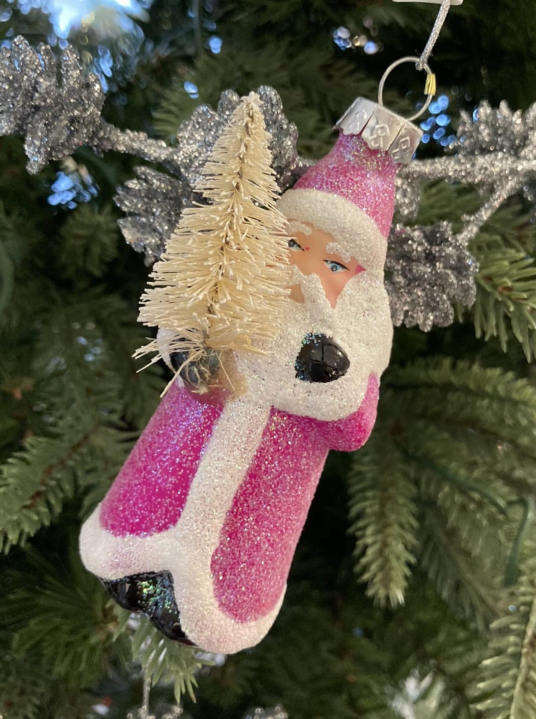Customer photo review of Belsnickels Santa Glass Ornament