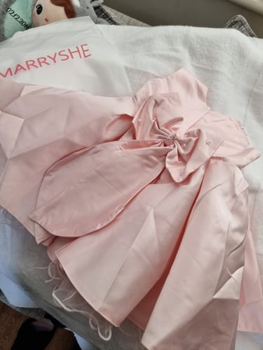 Customer photo review of Girl Christmas Dress Toddler Princess Dress Summer Beaded Bow Dress Birthday Party Dress