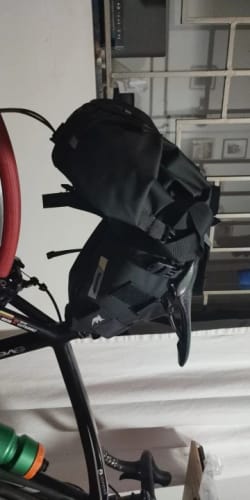 Customer photo review of Bike Saddle Bag Waterproof (5L-13L) - Large Capacity - Foldable - Reflective Cycling MTB Trunk