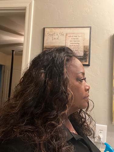 Customer photo review of Raw Indian Loose Curly Lace Frontal