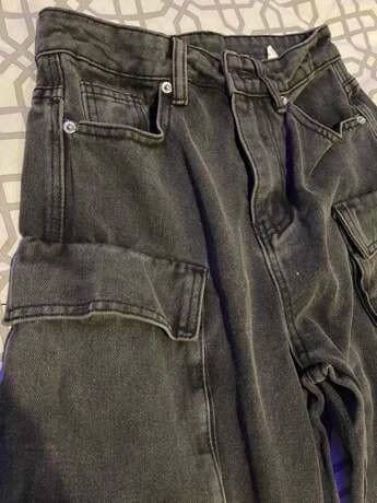 Customer photo review of High-Rise Double Cargo Jeans - Grey Wash