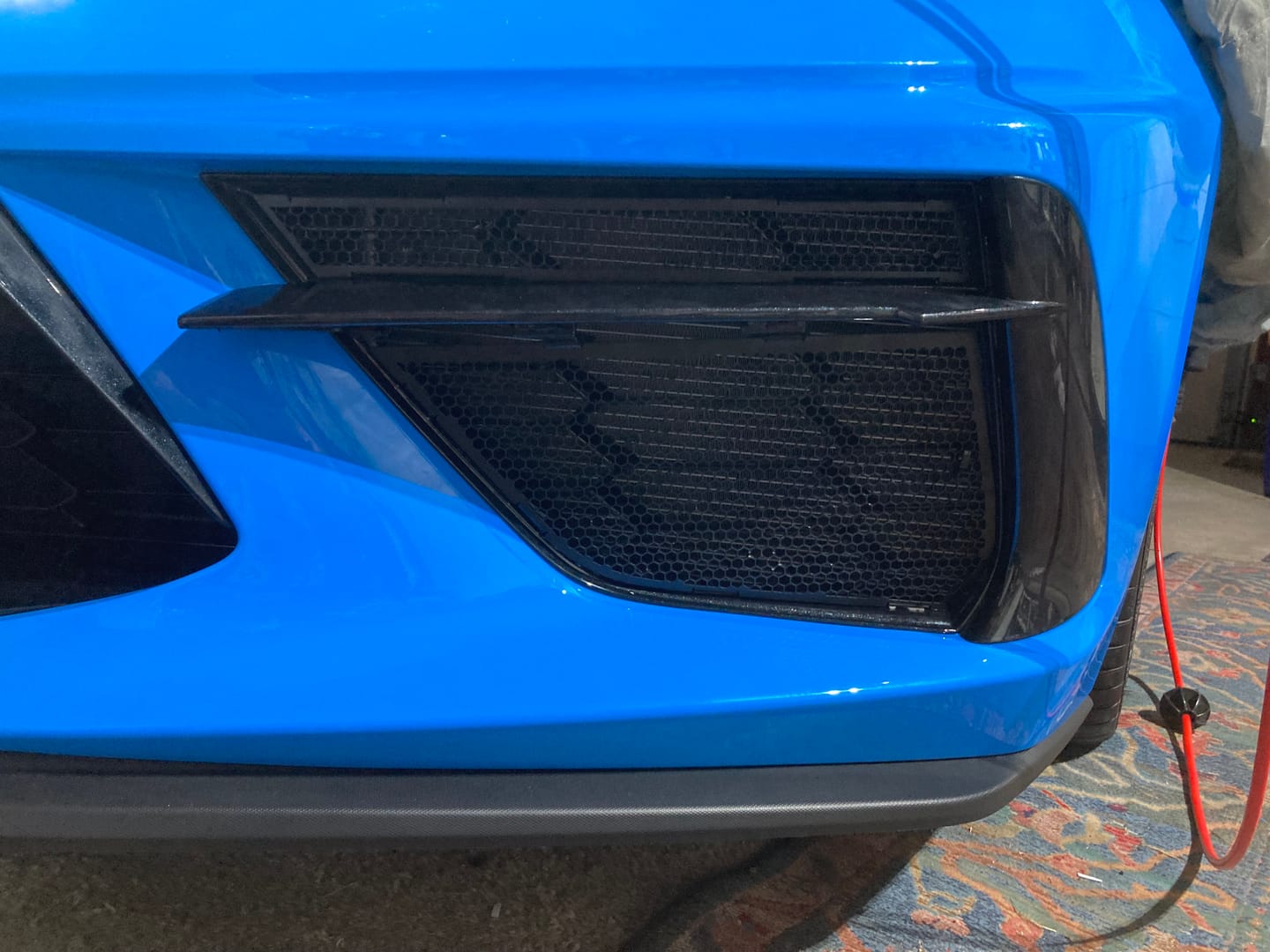 Customer photo review of Corvette C8 Front Mesh Grill Insert Cover