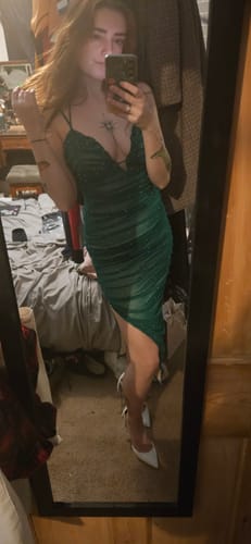 Customer photo review of Perla Maxi Dress (HUNTER GREEN)