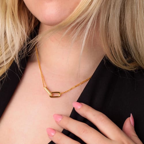 Customer photo review of Double Link Necklace with Dual Chain